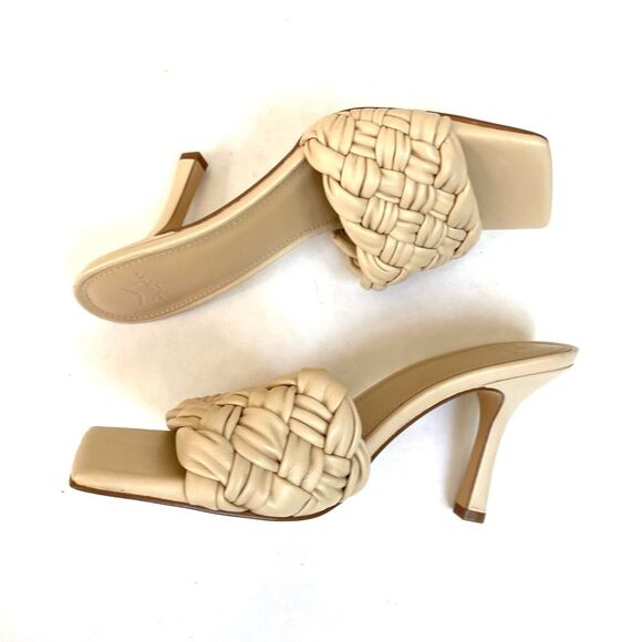Marc Fisher Draya Braided Square Toe Heels 10 Cream - Picture 6 of 10